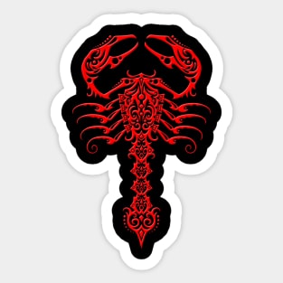 Red and Black Tribal Scorpion Sticker